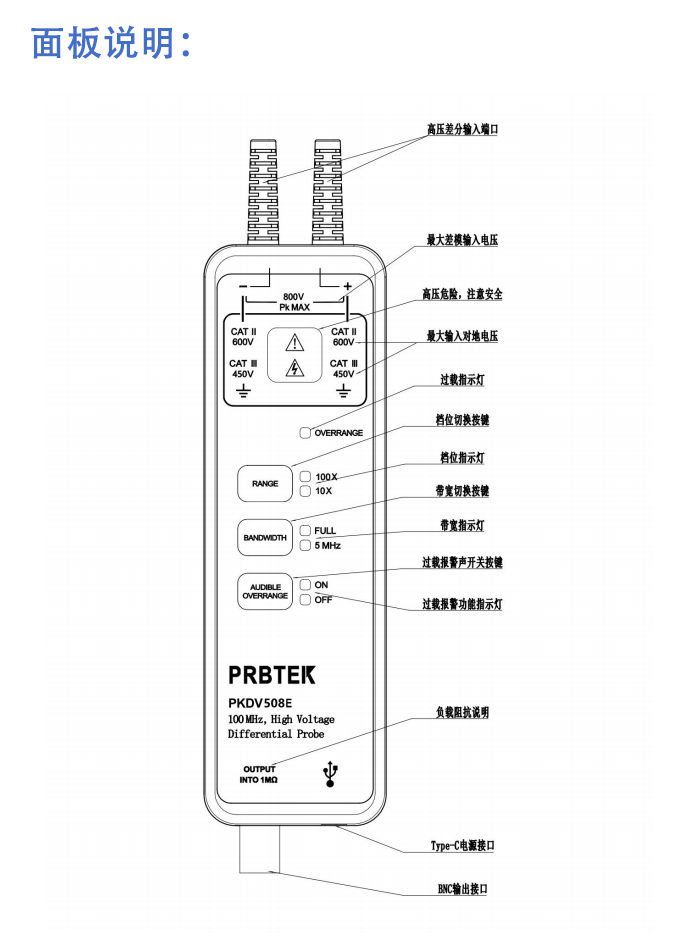 PRBTEK高压差分探头PKDV508E(经济型)(图4)