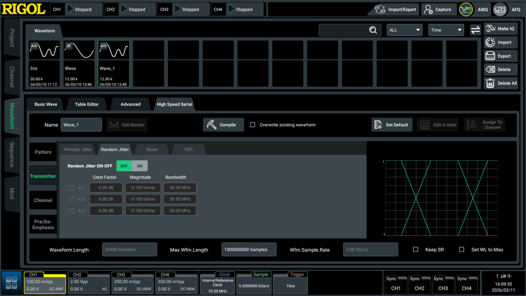 任意波形发生器生成可控的 PRBS-NRZ 参考信号筑牢高速接口可靠性(图6)